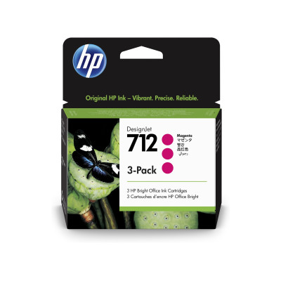 Originální inkoust HP 3ED78A (712), purpurový, 3 x 29 ml, 3-Pack