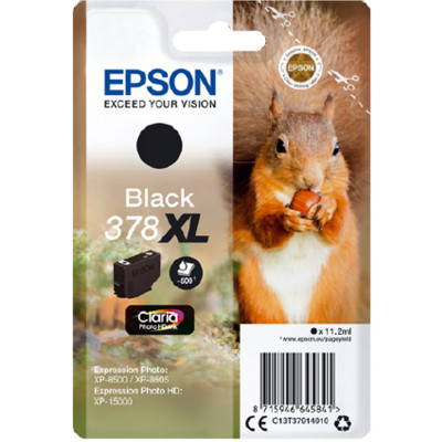 Originální inkoust Epson T3791 (C13T37914010, 378XL), černý, 11,2 ml, XL