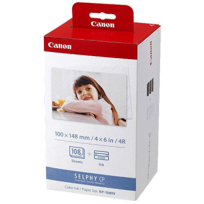 Canon Color Ink Paper Set, KP108IN, foto papír, lesklý, bílý, CP100, 220, 300, 330, 400, 500, 520, 600, 710, 10x15cm, 4x6