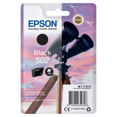 Originální inkoust Epson T02V1 (C13T02V14010, 502), černý, 4,6 ml