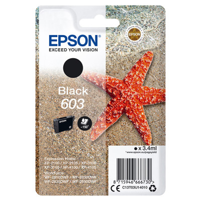 Originální inkoust Epson T03U1 (C13T03U14020, 603), černý, 150 stran (3,4 ml)