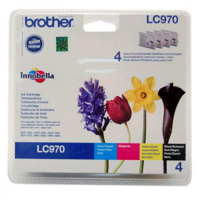 Originální inkoust Brother LC-970VALBP, CMYK, 3 × 300 + 350 stran, 4-pack