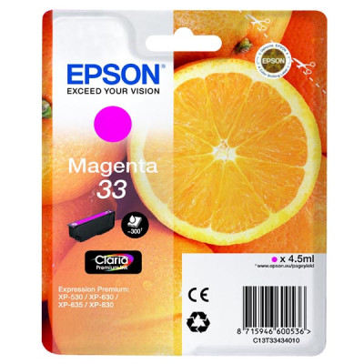 Originální inkoust Epson T3343 (C13T33434010, T33), purpurový, 4,5 ml