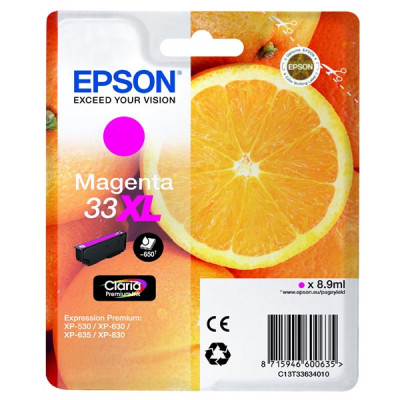 Originální inkoust Epson T3363 (C13T33634010, T33XL), purpurový, 8,9 ml