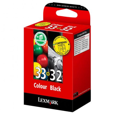 Originální inkoust Lexmark 80D2951 (#32+33), černý/barevný, 2-pack