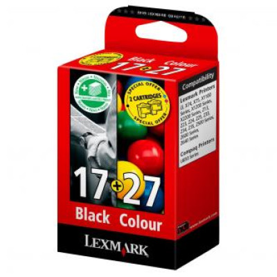 Originální inkoust Lexmark 80D2952 (#17+27+), černý/barevný, 220 + 229 stran, 2-pack