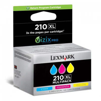 Originální inkoust Lexmark 14L0269EXL (#210), CMY, 3 × 1600 stran, 3-pack