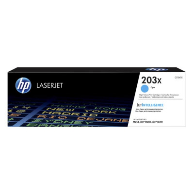 Originální toner HP CF541X (203X), azurový, 2500 stran