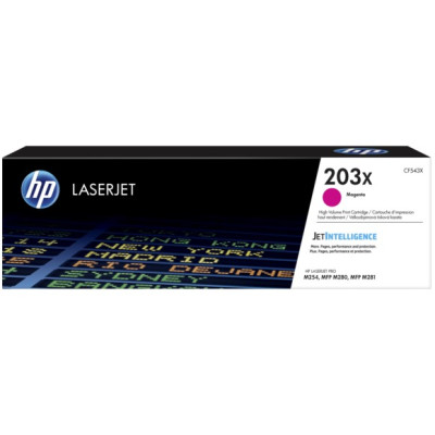 Originální toner HP CF543X (203X), purpurový, 2500 stran