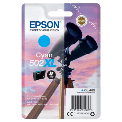 Originální inkoust Epson T02W2 (C13T02W24010, 502XL), azurový, 6,4 ml