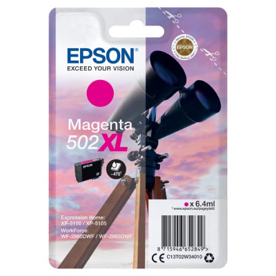 Originální inkoust Epson T02W3 (C13T02W34010, 502XL), purpurový, 6,4 ml