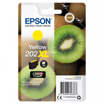 Originální inkoust Epson T02H440 (C13T02H44010, 202XL), žlutý, 8,5 ml, XL