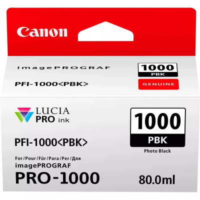 Originální inkoust Canon PFI-1000PBk (0546C001), photo černý, 2205 stran (80 ml)