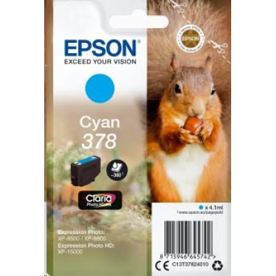 Originální inkoust Epson T3782 (C13T37824010), azurový, 4,1 ml