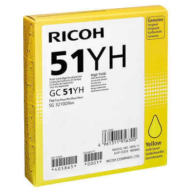 Originální inkoust Ricoh 405865 (GC 51YH), žlutý, 2500 stran