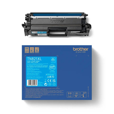 Originální toner Brother TN-821XLC, azurový, 9000 stran, XL