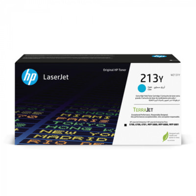 Originální toner HP W2131Y (213Y), azurový, 12000 stran