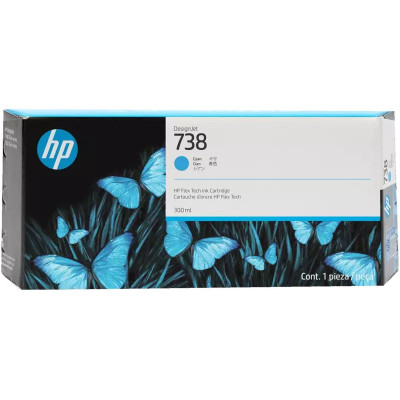 Originální inkoust HP 676M9A (738M), azurový, 300 ml