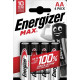 Alkalické baterie Energizer Max 1,5 V, typ AA,4 ks