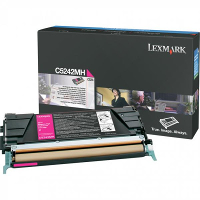 Originální toner Lexmark C5242MH, purpurový, 5000 stran