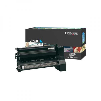 Originální toner Lexmark C7700CH, azurový, 10000 stran