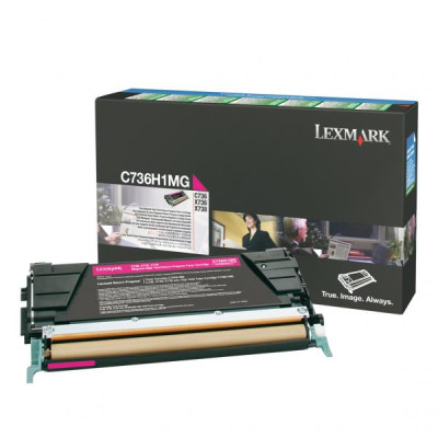 Originální toner Lexmark C736H1MG, purpurový, 10000 stran