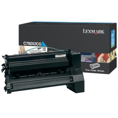 Originální toner Lexmark C782X2CG, azurový, 15000 stran