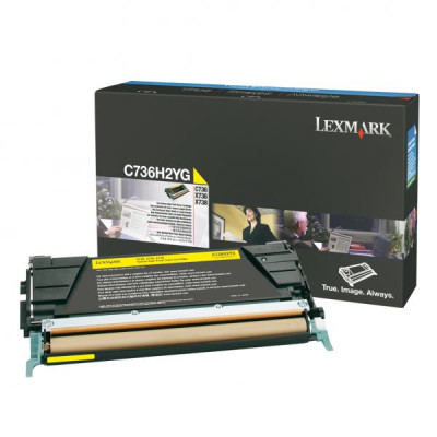 Originální toner Lexmark C736H2YG, žlutý, 10000 stran