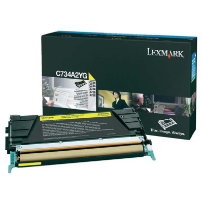 Originální toner Lexmark C734A2YG, žlutý, 6000 stran