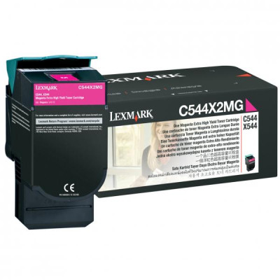 Originální toner Lexmark C544X2MG, purpurový, 4000 stran