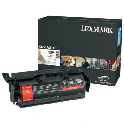 Originální toner Lexmark X651A21E, černý, 7000 stran