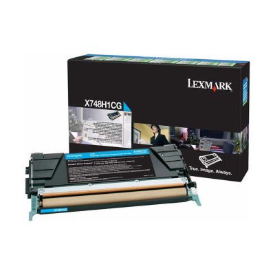 Originální toner Lexmark X748H1CG, azurový, 10000 stran