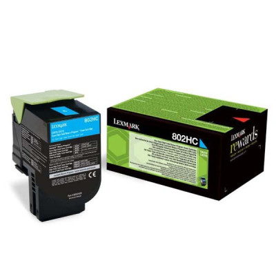 Originální toner Lexmark 80C2HC0 (80C2HCE, 80C0H20), azurový, 3000 stran