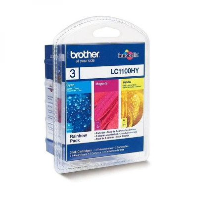 Originální inkoust Brother LC-1100HYRBWBP, CMY, 3 × 750 stran, 3-pack