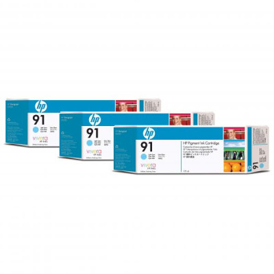 Originální inkoust HP C9486A (91), světle azurový, 3 × 775 ml, 3-pack