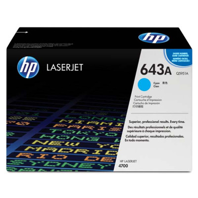 Originální toner HP Q5951A (643A), azurový, 10000 stran