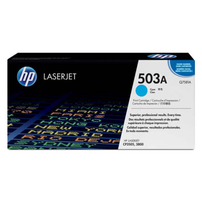 Originální toner HP Q7581A (503A), azurový, 6000 stran