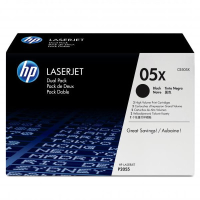 Originální toner HP CE505XD (05X), černý, 2 × 6500 stran, 2-pack