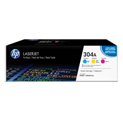 Originální toner HP CF372AM (304A), CMY, 3 × 2800 stran, 3-pack