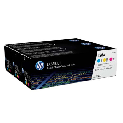 Originální toner HP CF371AM (128A), CMY, 3 × 1300 stran, 3-pack