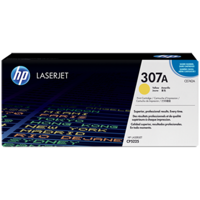 Originální toner HP CE742A (307A), žlutý, 7300 stran