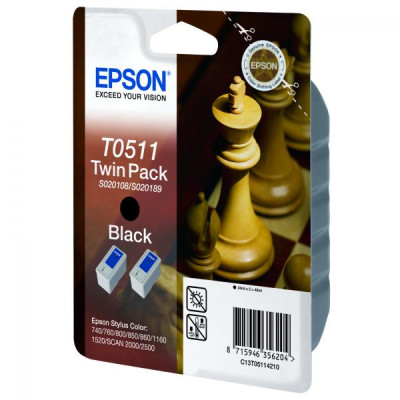 Originální inkoust Epson T051142 (C13T051142), černý, 1800 stran (2 × 24 ml), 2-pack