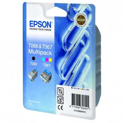 Originální inkoust Epson T0662 (C13T06624010), černý/barevný, 10 + 25 ml, 2-pack