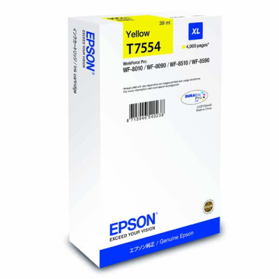 Originální inkoust Epson T7554XL (C13T755440), žlutý, 4000 stran (39 ml)