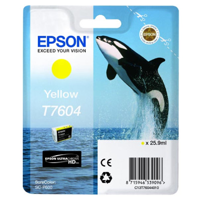 Originální inkoust Epson T7604 (C13T76044010), žlutý, 25,9 ml