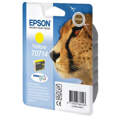 Originální inkoust Epson T0714 (C13T07144012), žlutý, 405 stran (5,5 ml)