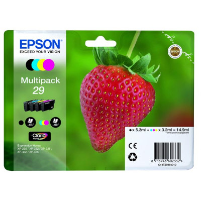 Originální inkoust Epson T2986 (C13T29864012, 29), CMYK, 5,3 + 3 × 3,2 ml