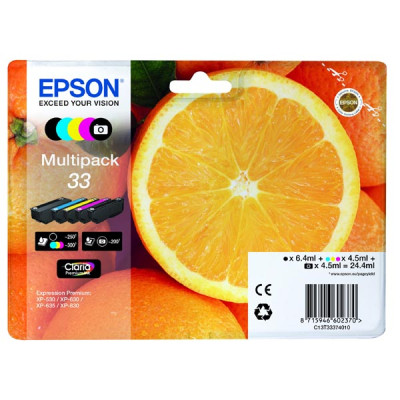 Originální inkoust Epson T3337 (C13T33374010, T33), CMYK, 6,4 ml + 4 × 4,5 ml