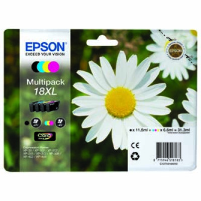 Originální inkoust Epson T1816 (C13T18164012, 18XL), CMYK, 3 × 6,6 + , 4-pack